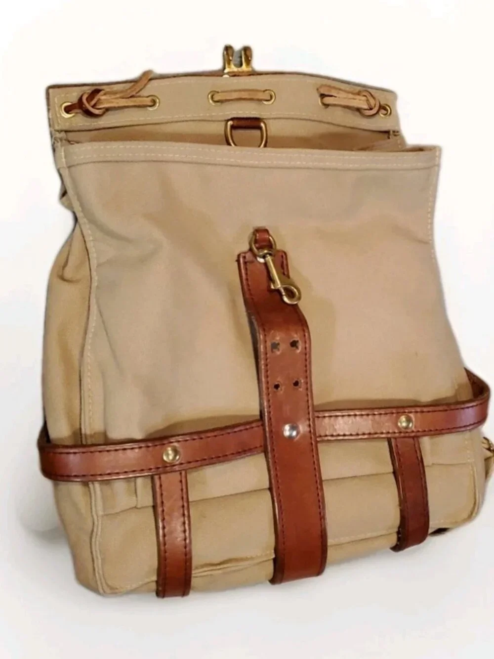 Colonel Littleton GP No. 1 - Tan Canvas Leather Messenger Bag backpack crossbody
